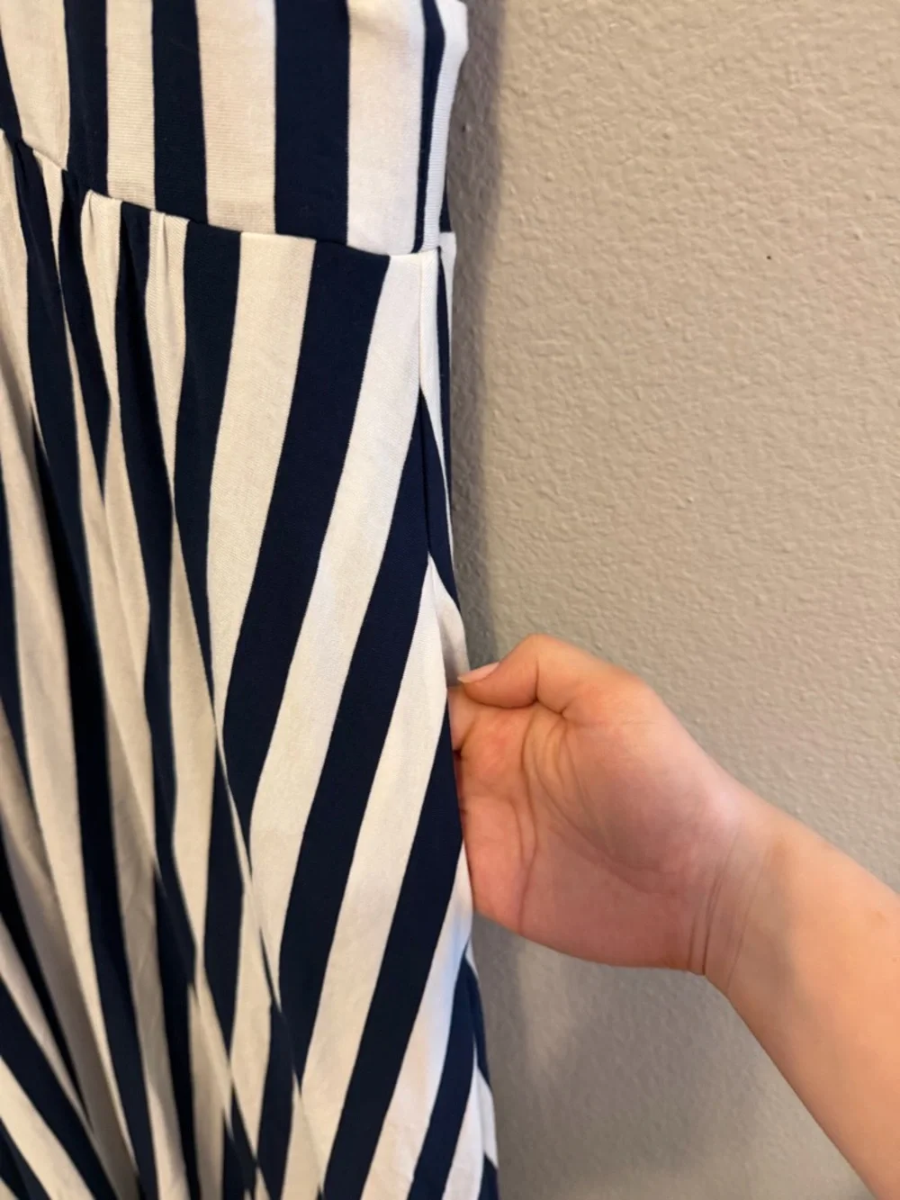 Boden Olympia Jersey Maxi Dress Navy White 16-18R - Picture 5 of 10